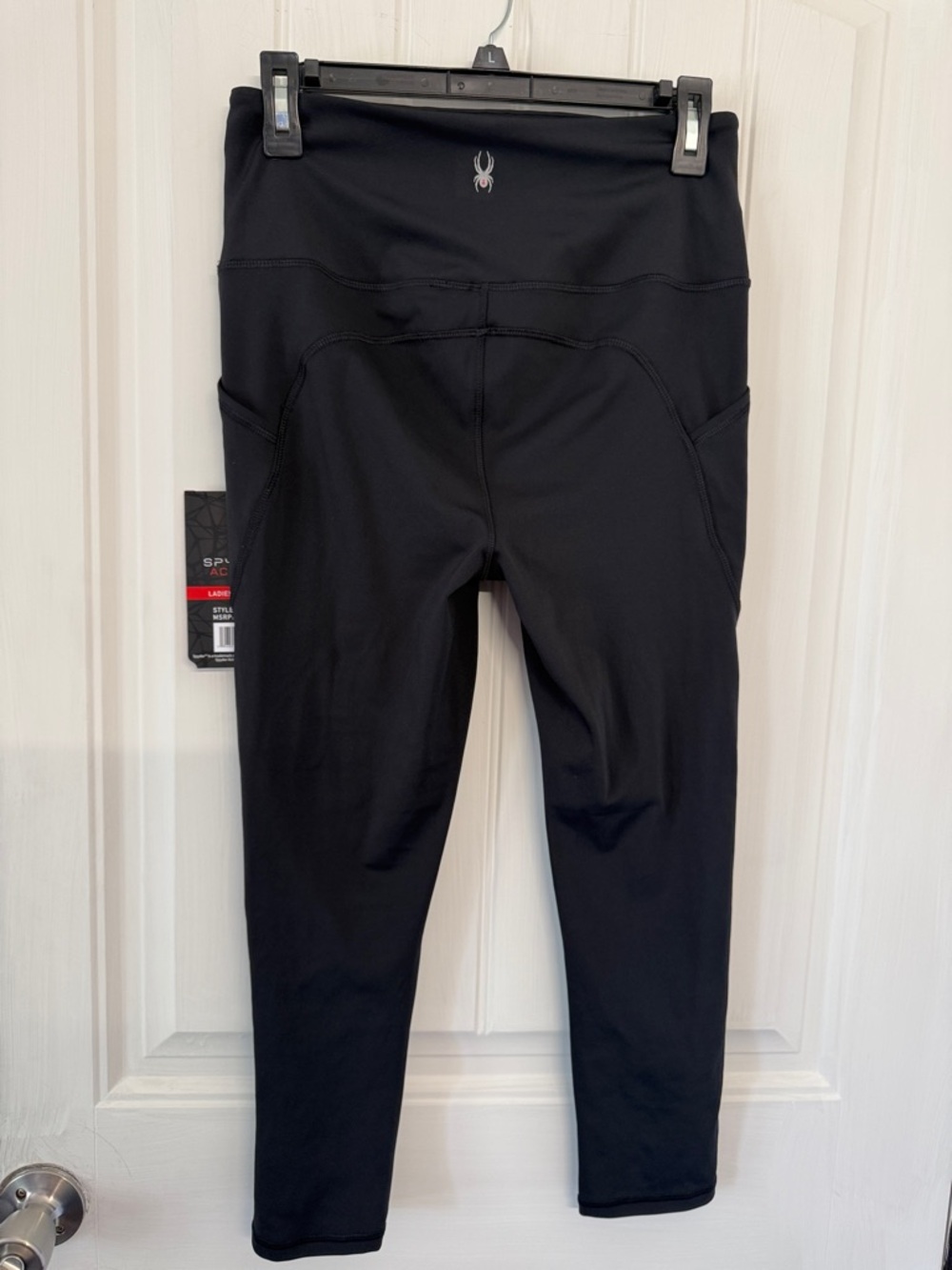 NWT Spyder Black High-Waist Athletic Capri Leggings with Side Pocket - Picture 4 of 7